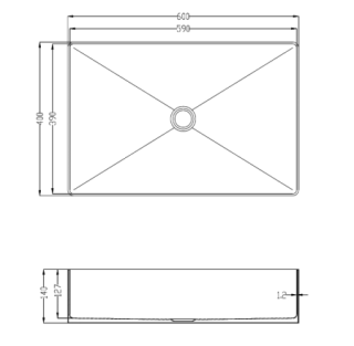 Раковина AltroBagno Solido 001024 BrAn из нержавеющей стали бронза состаренная